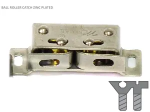 BALL ROLLER CATCH ZINC PLATED 30MM X 15MM