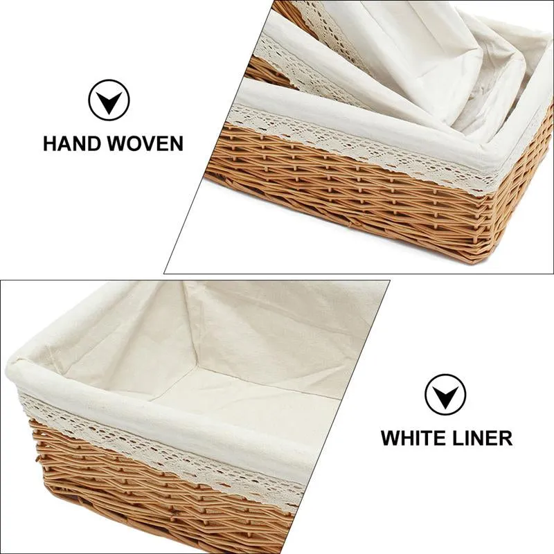 Basket Wicker Storage Box Snack Basket Woven Storage Blue Mainland China