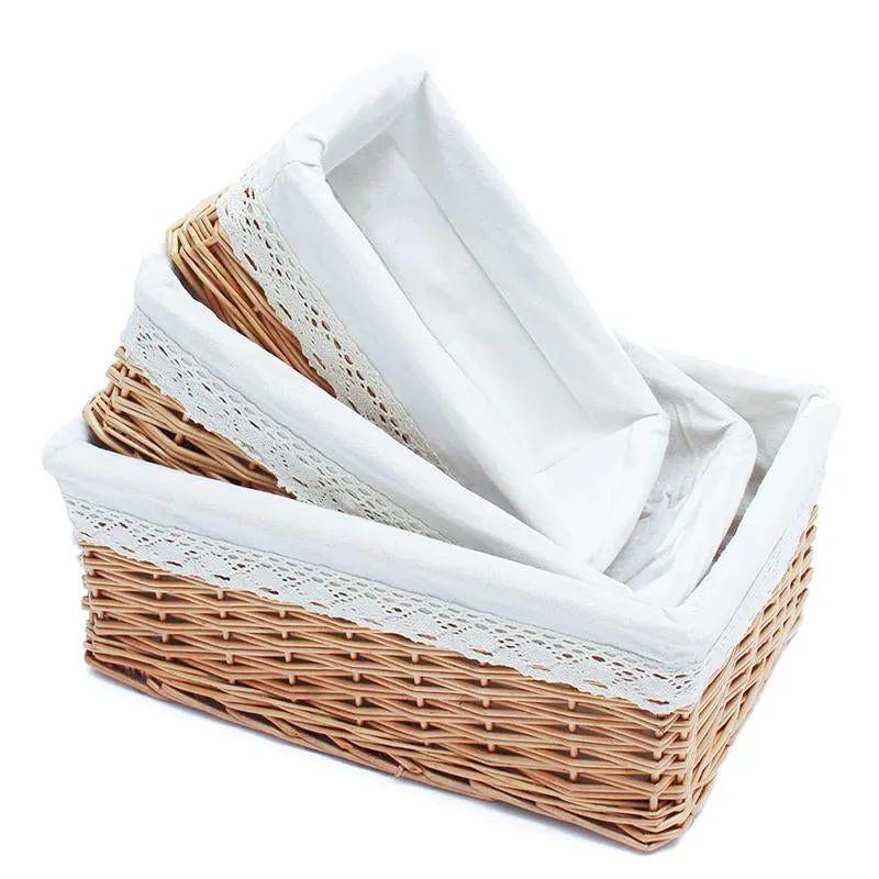 Basket Wicker Storage Box Snack Basket Woven Storage Blue Mainland China