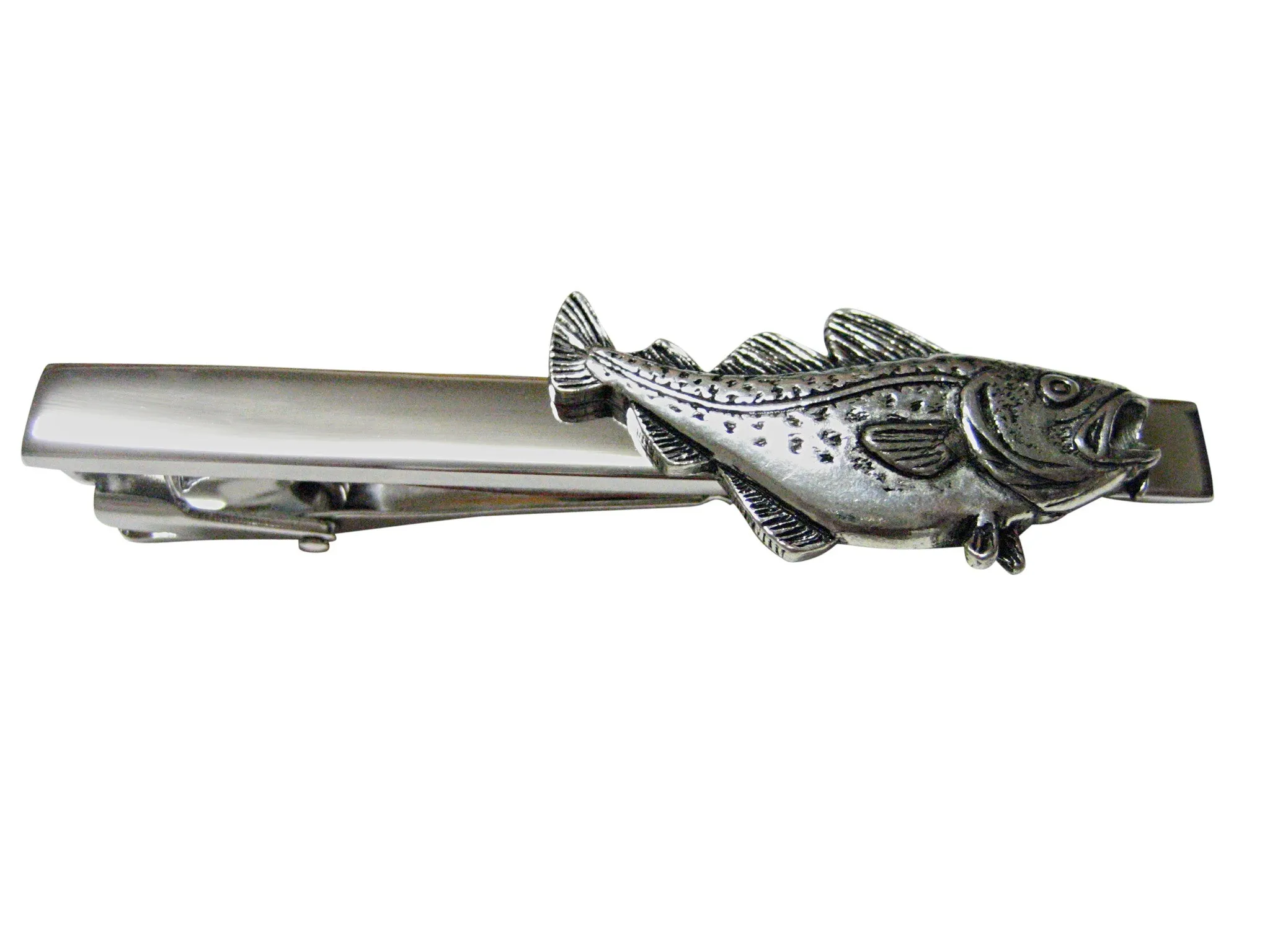Bass Fish Square Tie Clip