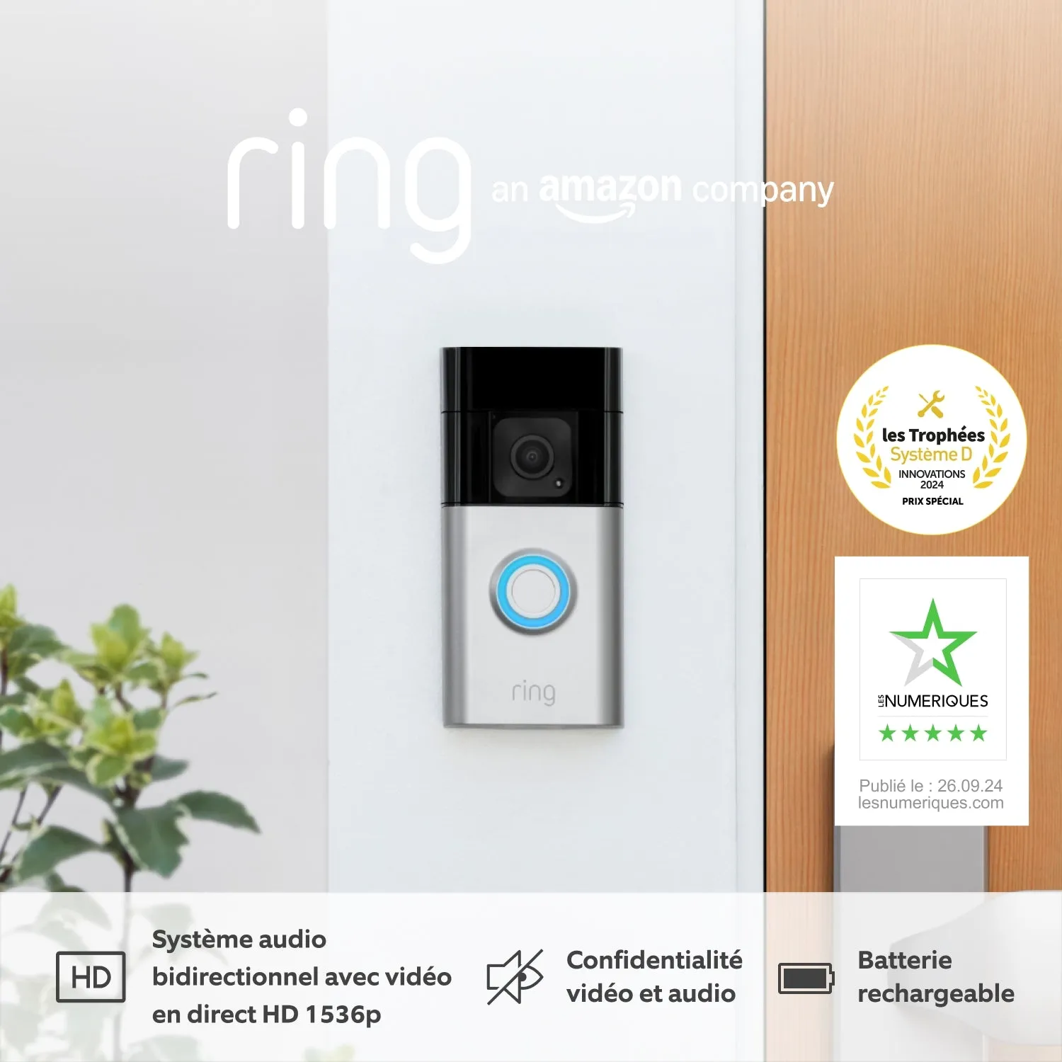 Battery Video Doorbell Plus   Indoor Camera (2e génération)