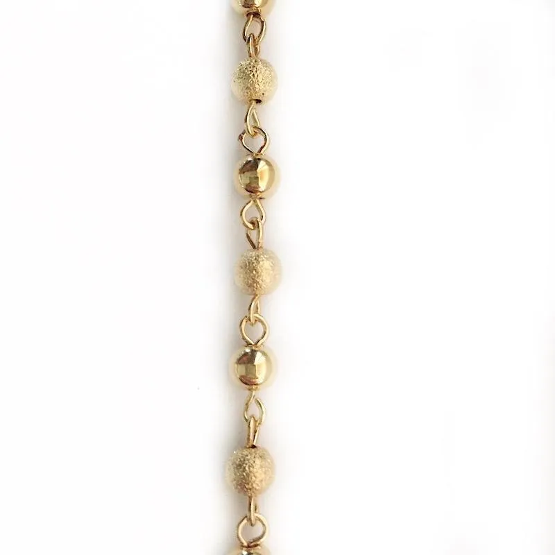 Bead Link Gold Chain by the Inch (#698)
