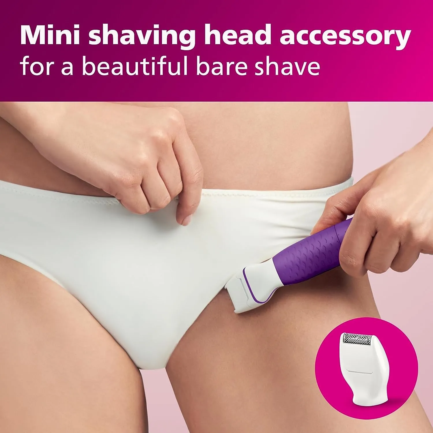Beauty Bikini Genie Cordless Trimmer for Bikini Line Hair Removal, with Shaving Head and Comb, BRT383/50