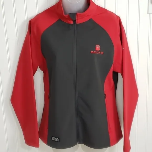 BECKS Dri Duck Contour Soft Shell Jacket Style 9439 Red/ Charcoal Size Medium