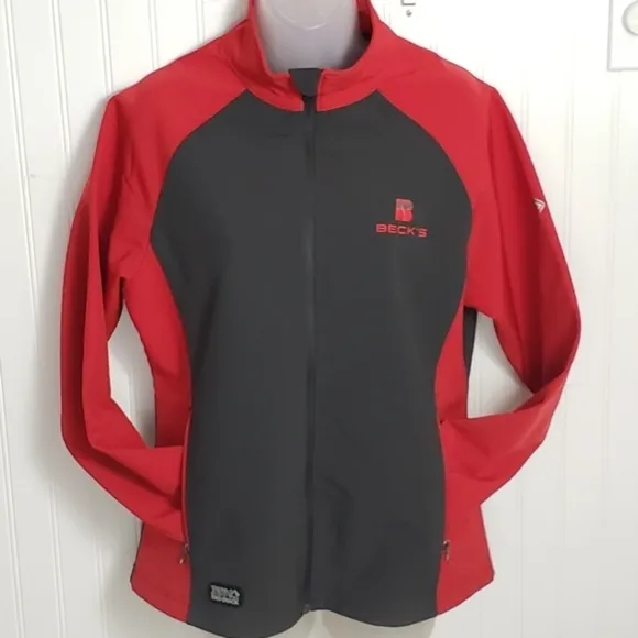 BECKS Dri Duck Contour Soft Shell Jacket Style 9439 Red/ Charcoal Size Medium