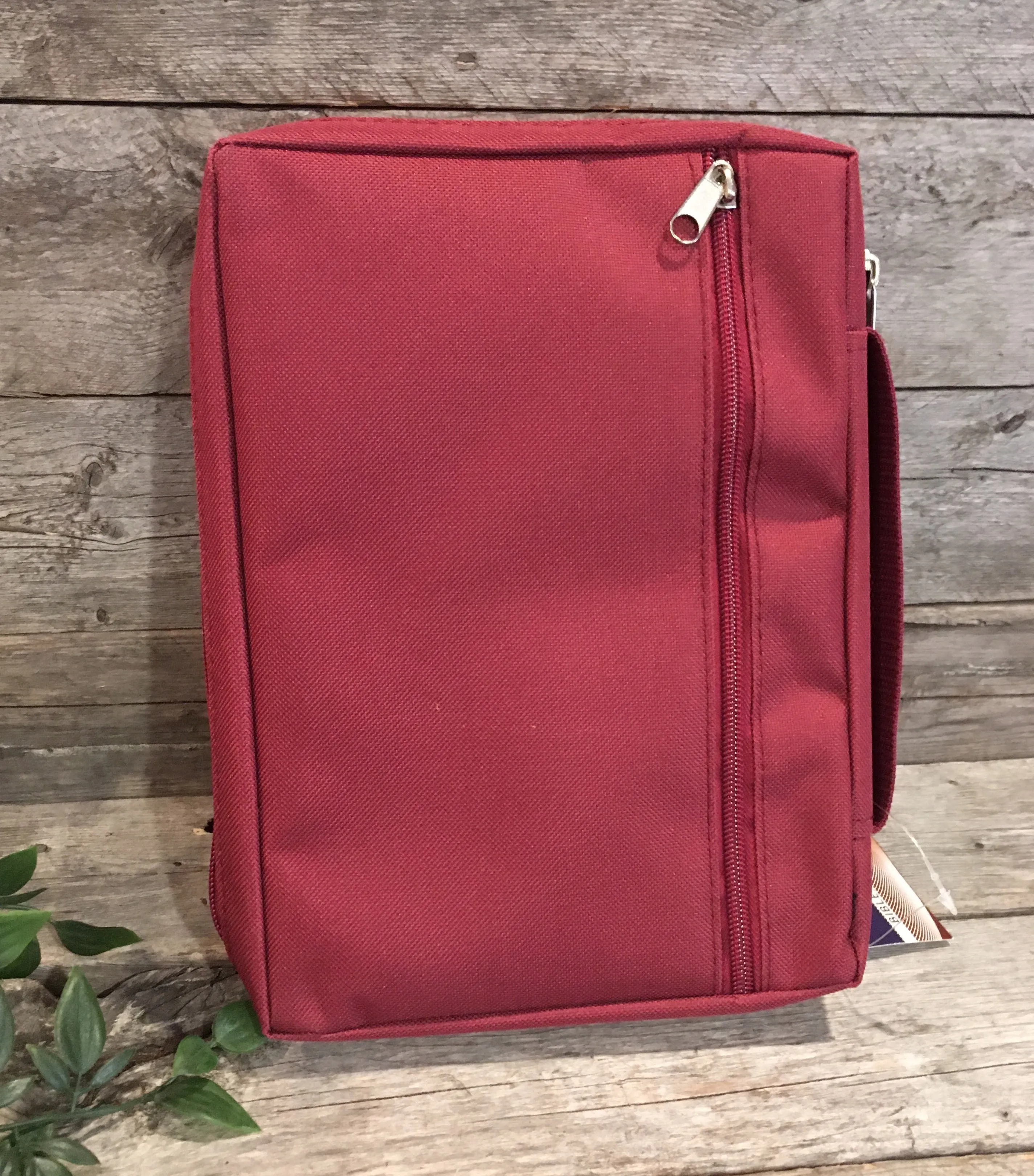 Bible Cover: Medium Burgundy with Fish Emblem