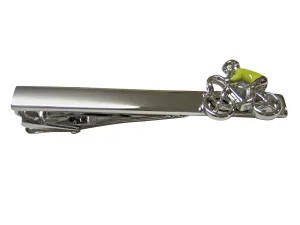 Bicycle Rider with Yellow Jacket Square Tie Clip