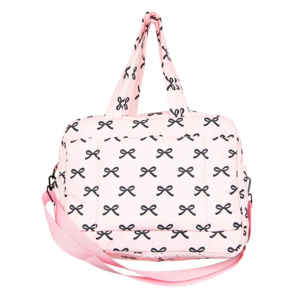 Black & Pink Bows Duffel Weekender