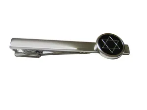Black Star of David Square Tie Clip