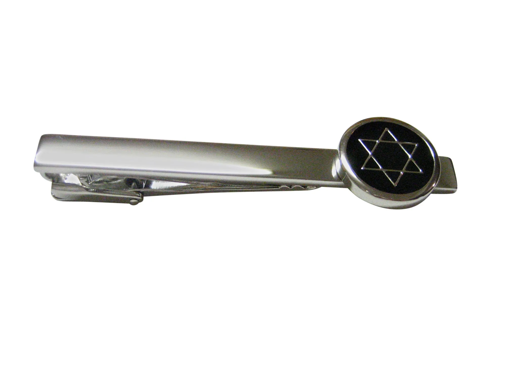 Black Star of David Square Tie Clip