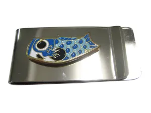 Blue Toned Festival Koi Flag Koinobori Money Clip