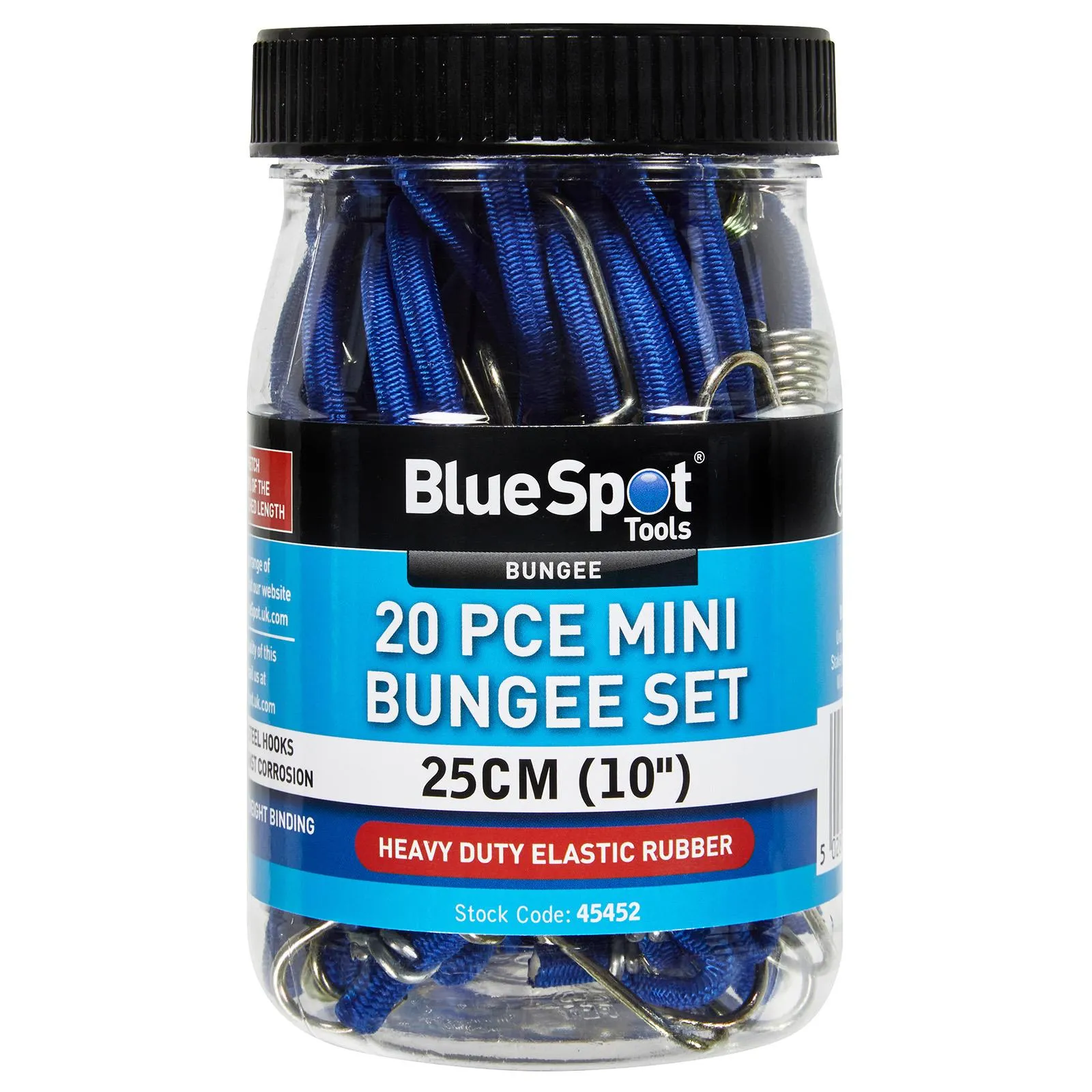 BlueSpot Mini Bungee Set 25cm 10" 20 Piece