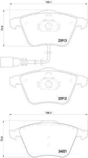 Brembo Brake Pads Front Audi S3/Vw Golf7 ( Set Lh&Rh) (P85129)