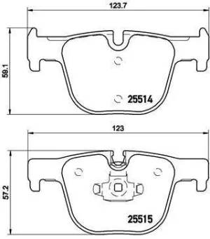 Brembo Brake Pads Rear Bmw 3 F30/3Gt F34 ( Set Lh&Rh) (P06072)