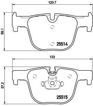 Brembo Brake Pads Rear Bmw 3 F30/3Gt F34 ( Set Lh&Rh) (P06072)