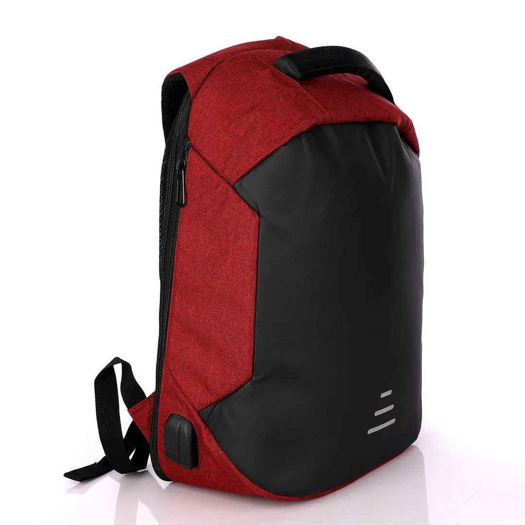 Business Travel Backpack Laptop Briefcase With USB Charging And Auxiliary port- Red
