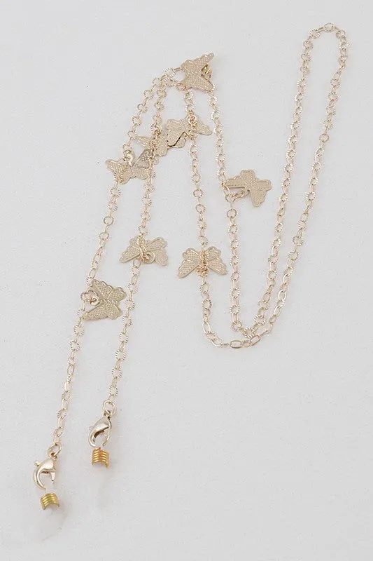 Butterfly Pendant Gold Mask Chain