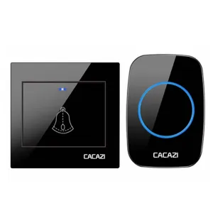CACAZI Wireless Doorbell Waterproof 60 chimes 5 Volume Home Cordless Door Ring Bell 220V US EU UK Plug 1 2 Button 1 2 3 Receiver