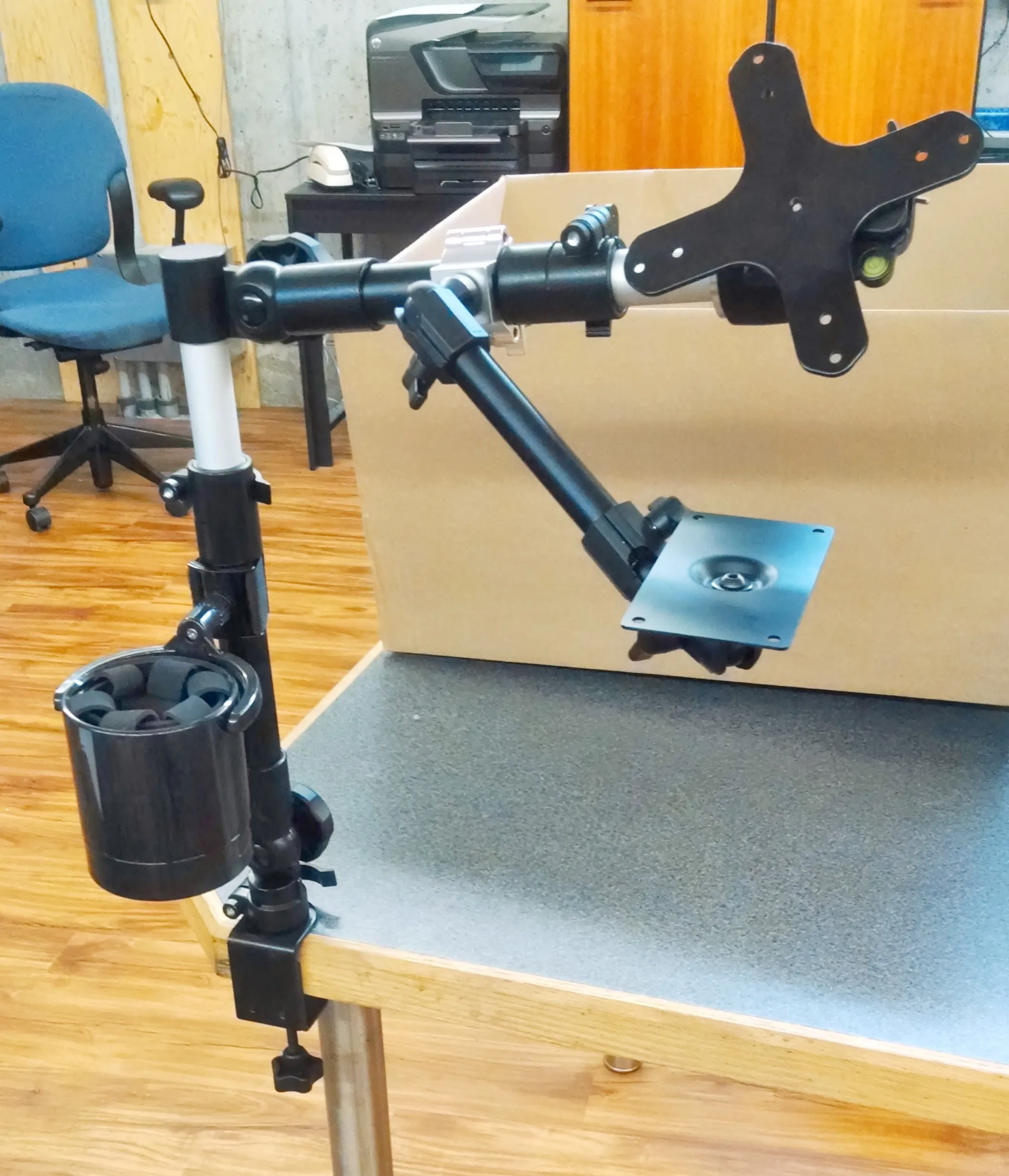 Camera Motorized Pan & Tilt Tripod Head with Choice of Adaptive Joystick Controls on Robo Arm Wheelchair Mount Bundle