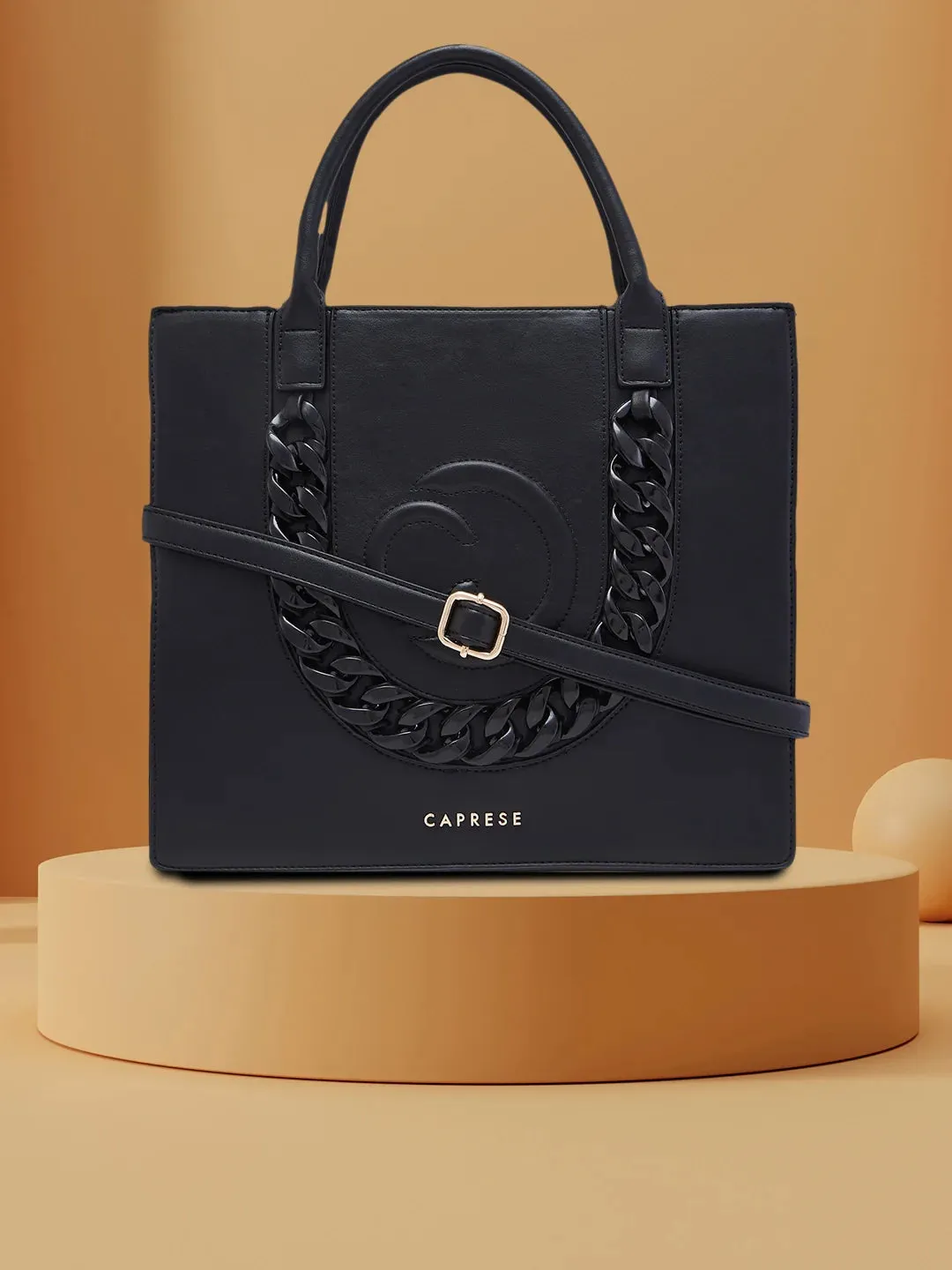 Caprese Roxana Medium Black Tote Bag