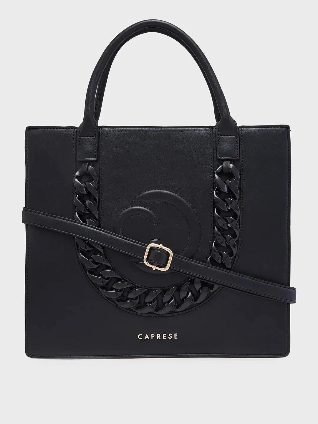 Caprese Roxana Medium Black Tote Bag