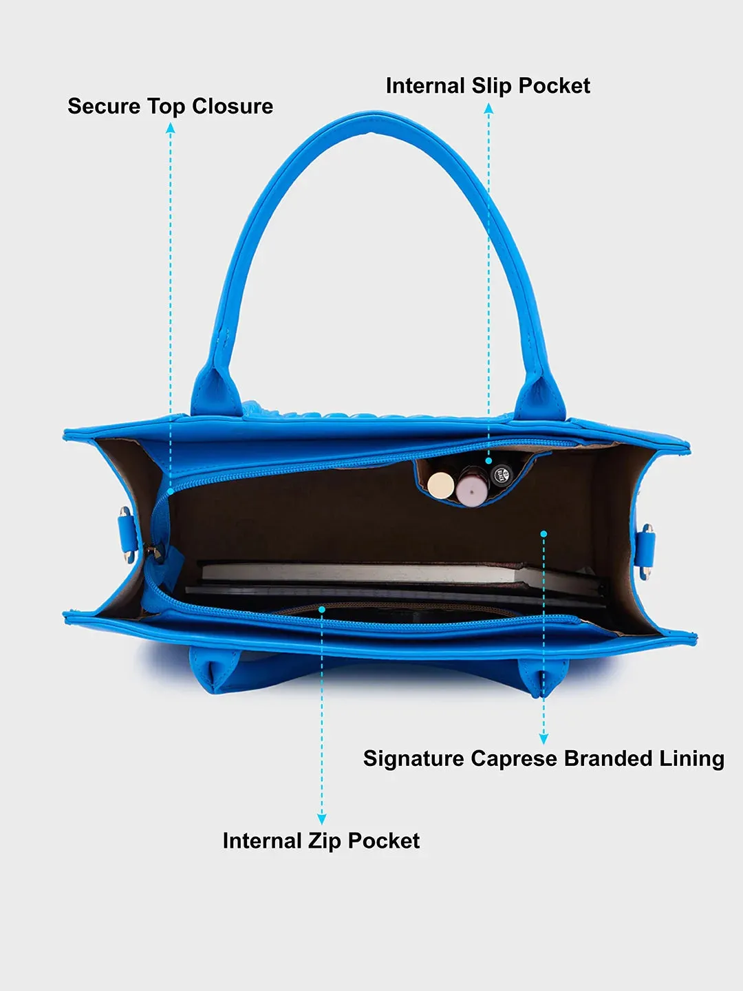 Caprese Roxana Medium Blue Tote Bag