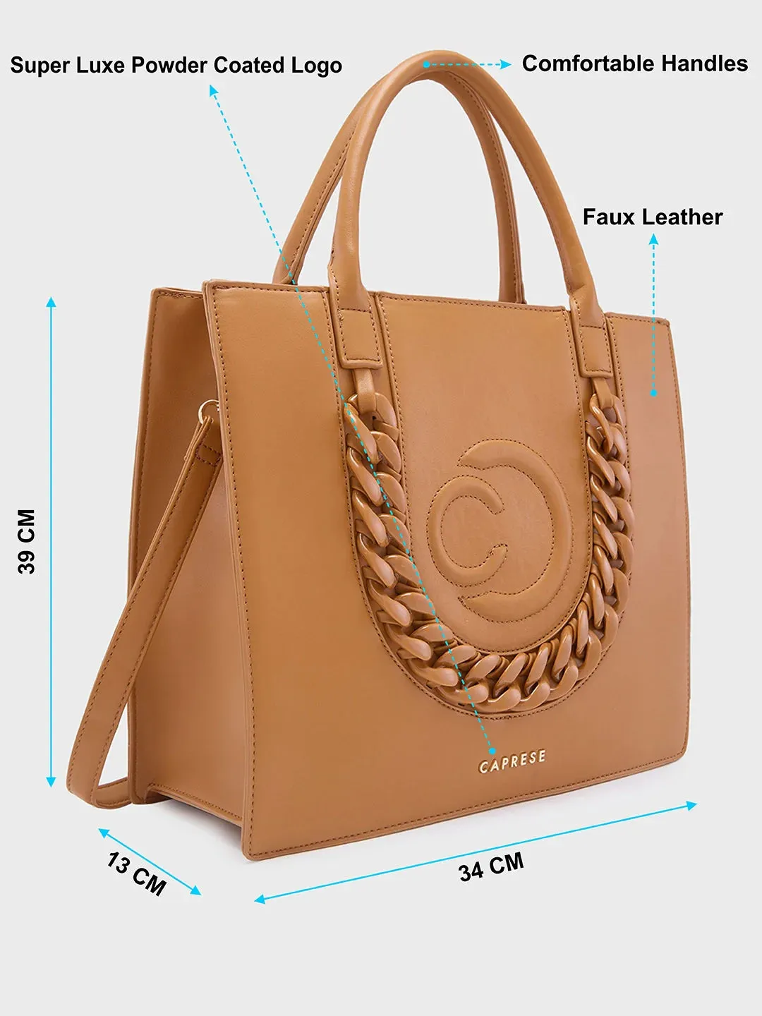 Caprese Roxana Medium Brown Tote Bag