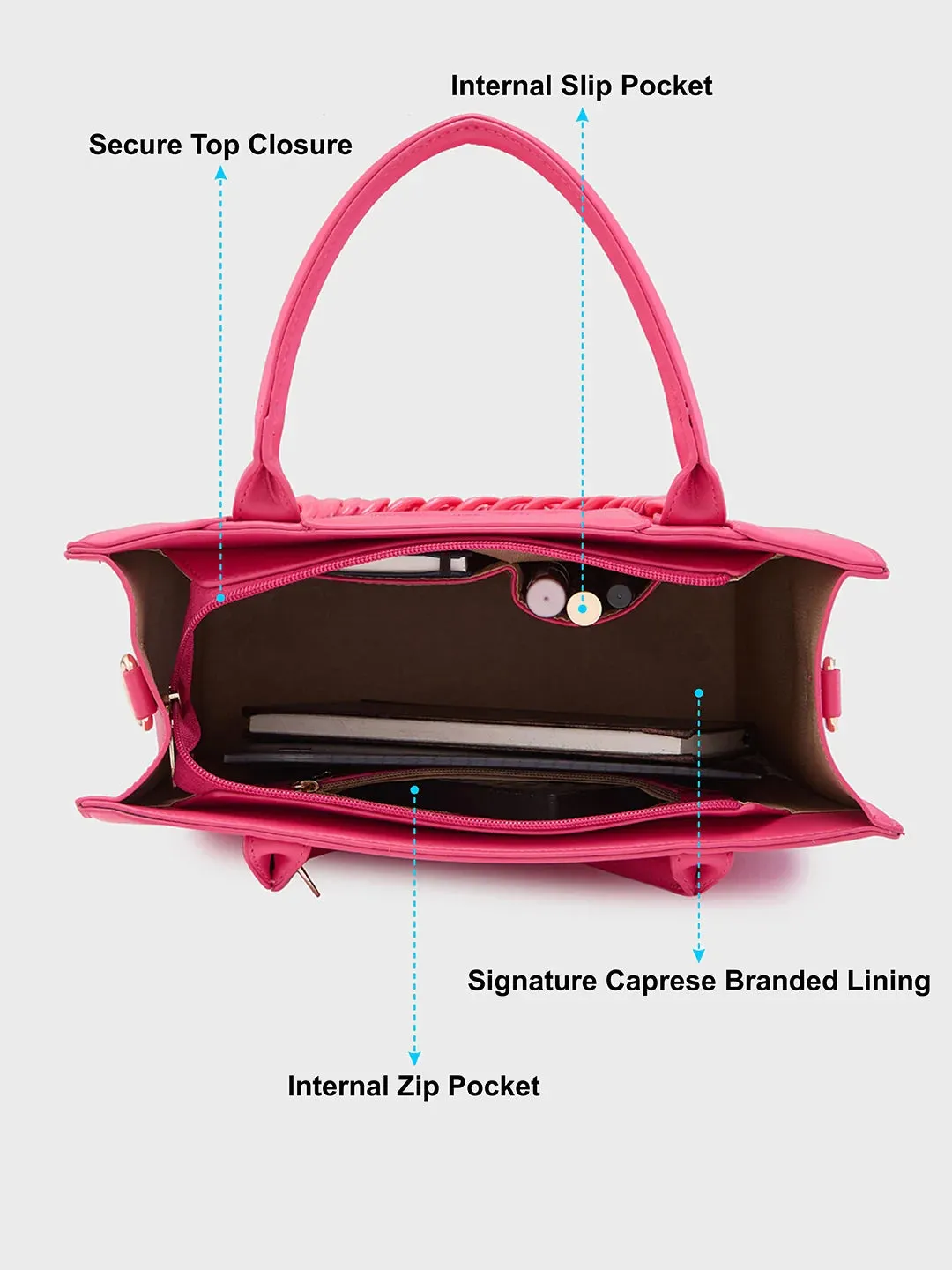 Caprese Roxana Medium Pink Tote Bag
