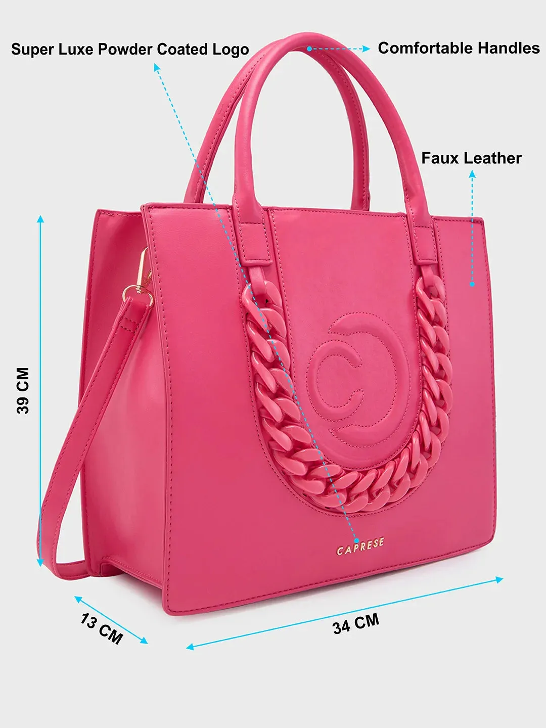 Caprese Roxana Medium Pink Tote Bag
