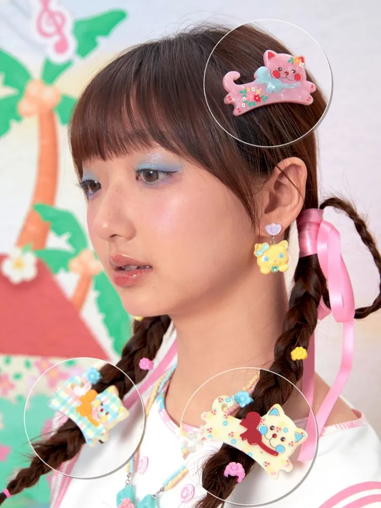 Cat Print Hair Clip Accessories