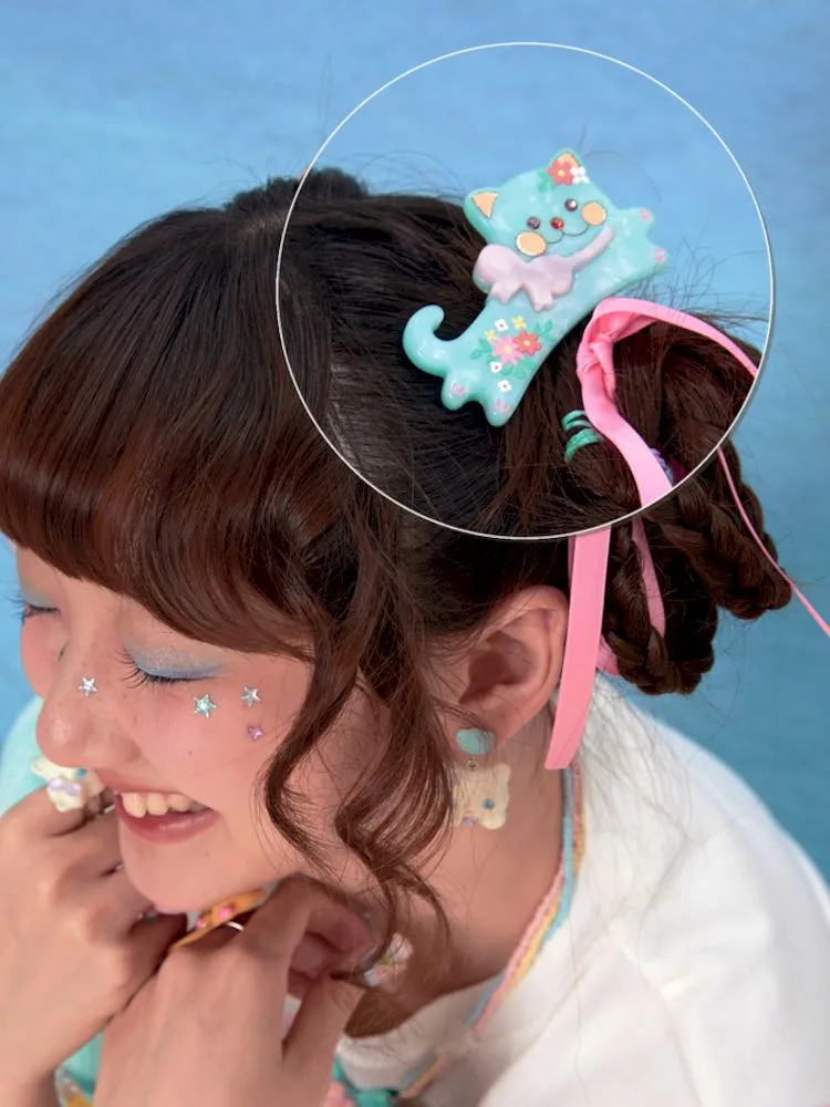 Cat Print Hair Clip Accessories