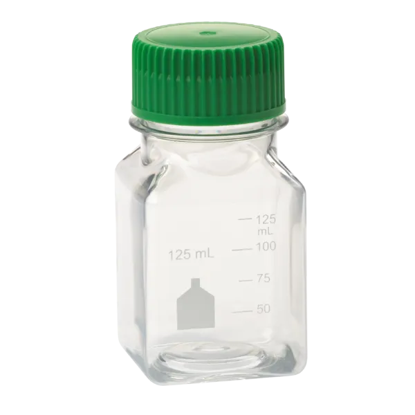 CELLTREAT 229787 Media Bottle, Square, PET, Bulk, Sterile 125 mL, 24 pk