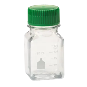 CELLTREAT 229787 Media Bottle, Square, PET, Bulk, Sterile 125 mL, 24 pk