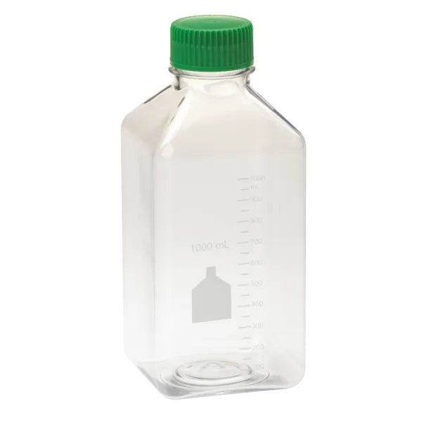 CELLTREAT 229798 Media Bottle, Square, PET, Individually Wrapped, Sterile 1000mL, 24pk