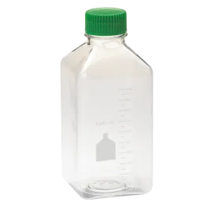 CELLTREAT 229798 Media Bottle, Square, PET, Individually Wrapped, Sterile 1000mL, 24pk