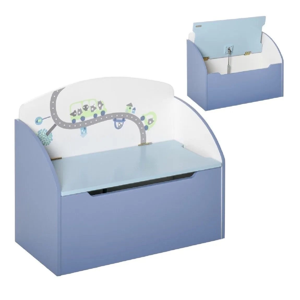 Children’s 2-in-1 Toy Box and Seat | Slow Release Safety Hinge | White & Pink | 3 Years 