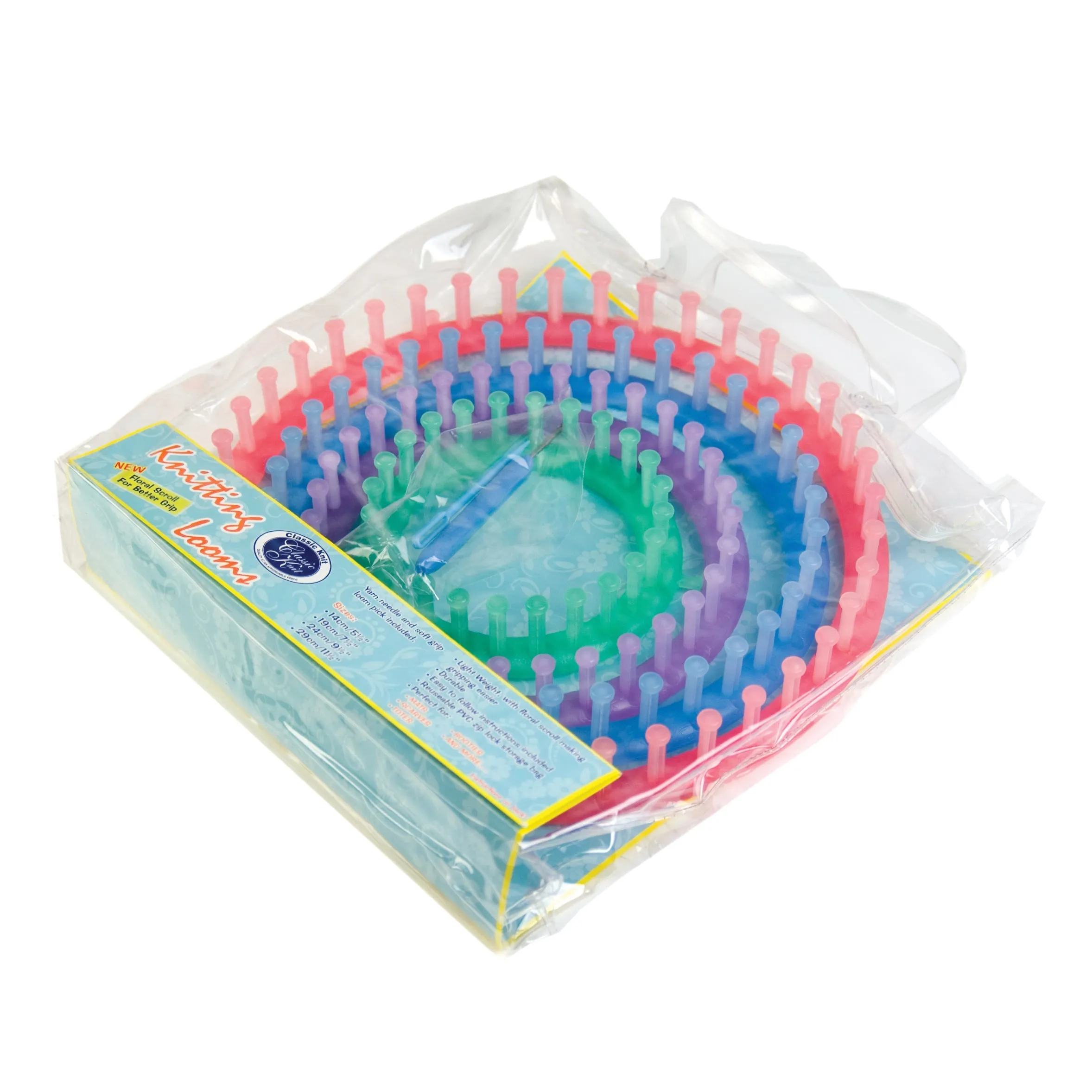 Classic Knit 4 Round Plastic Knitting Loom Needle Circular Set