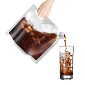Clear Beverage "To-Go" Bags for carbonated beverages