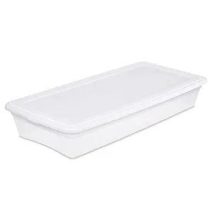 Clear Storage Box With Indexed Lid Stackable Under Bed Plastic Bin Container