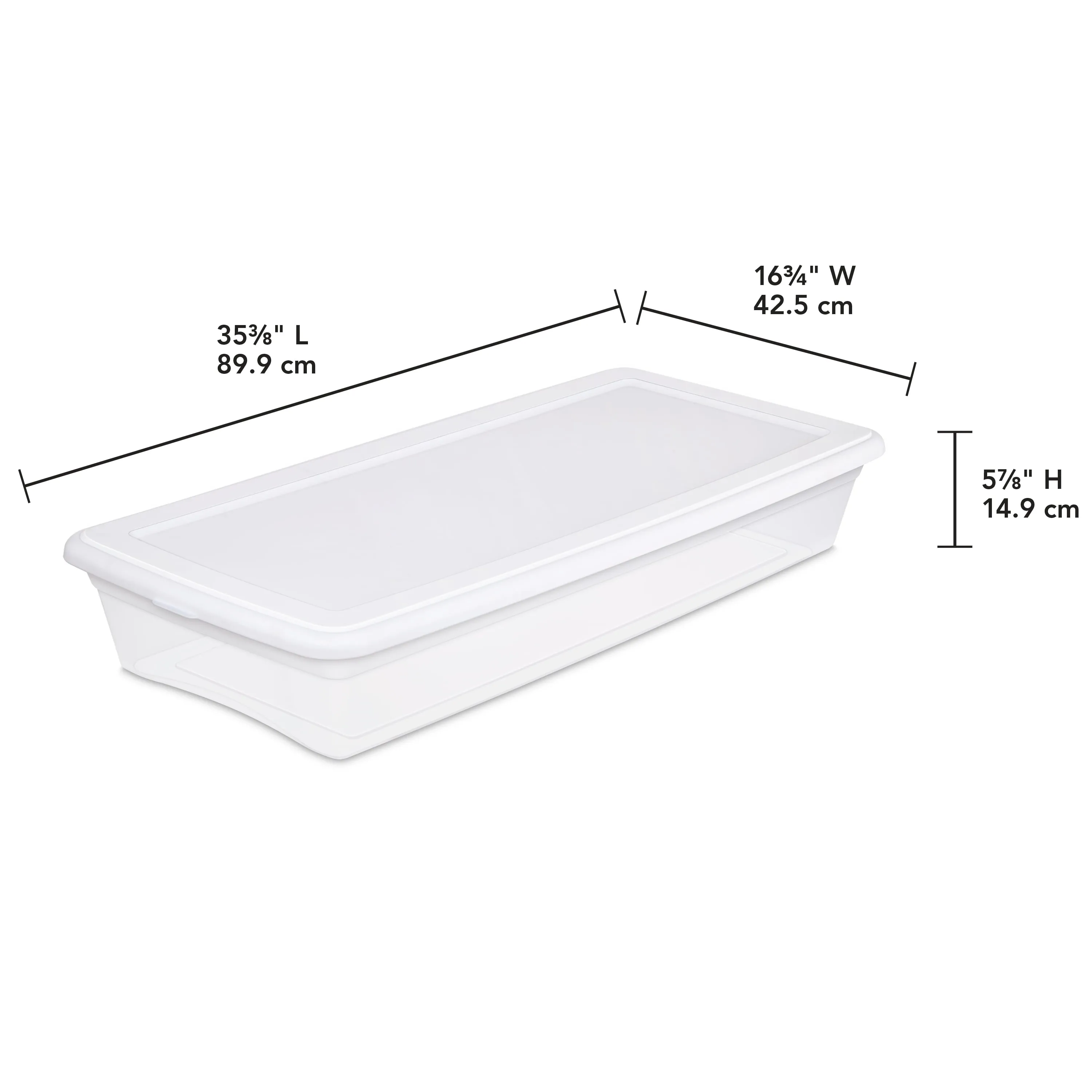 Clear Storage Box With Indexed Lid Stackable Under Bed Plastic Bin Container