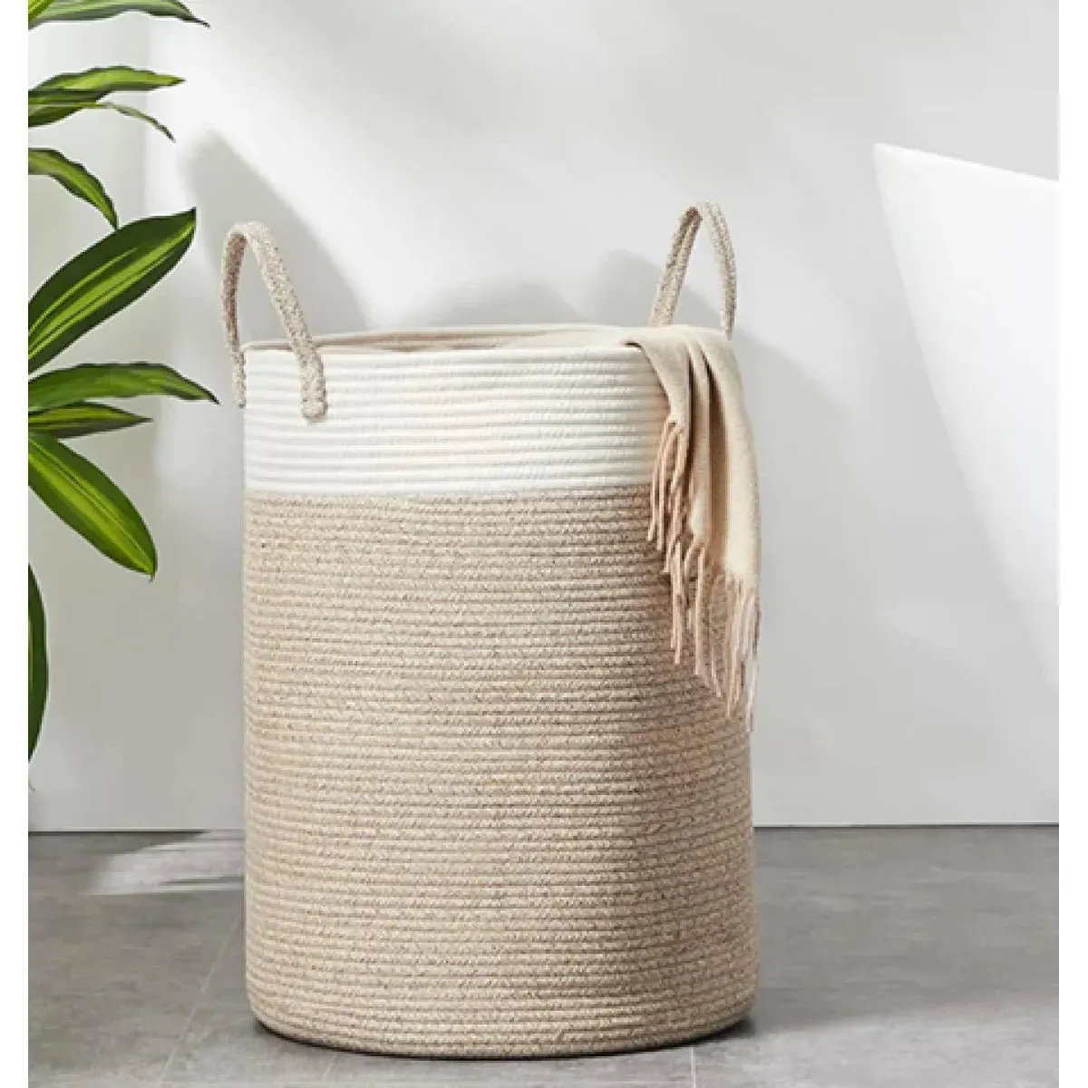 Cotton fabric woven storage basket