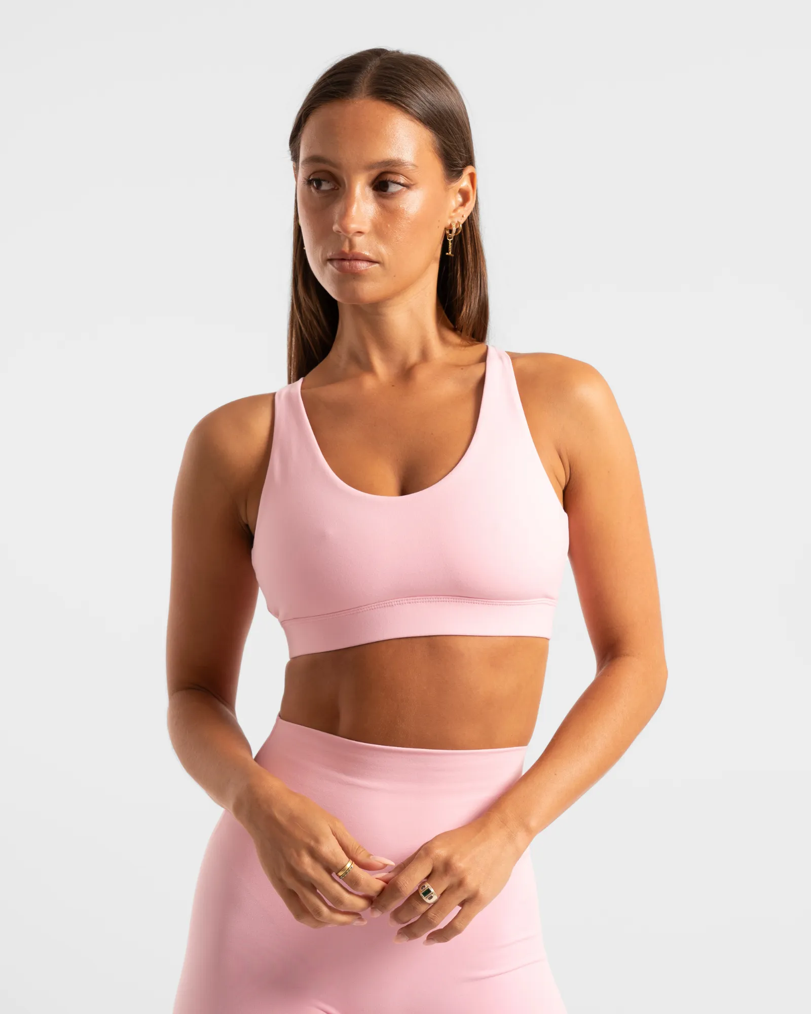 Cross Over Crop - Baby Pink