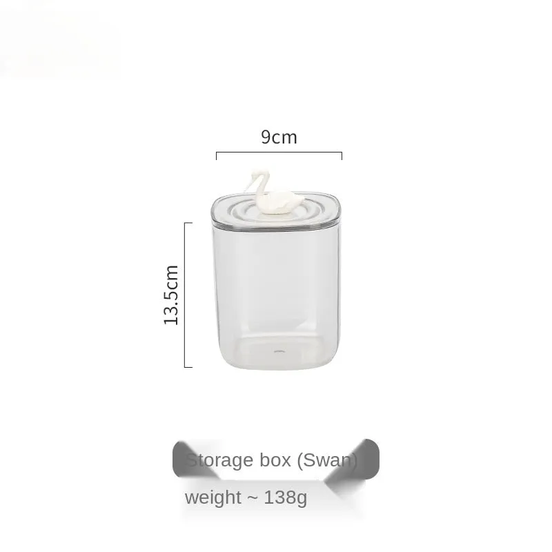 Cute Transparent Cotton Swabs Facial Wipe Storage Box