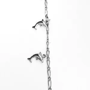 Dangling Dolphins in Silver Chain by the Inch (#3001)