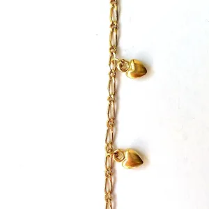 Dangling Puff Hearts Gold Chain by the Inch (#731)