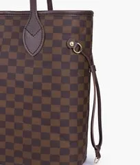 Dark Brown checkered neverfull tote bag (Zip Closure)