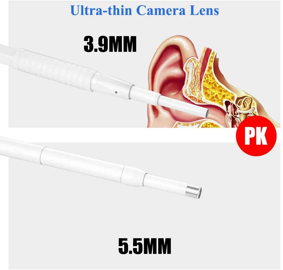 Digital Ear Scope Otoscope, Cainda Ear Camera with Earwax Remover Tools, USB Ear Cleaner Endoscope with WiFi Box, Suit for iPhone Android Mac Windows
