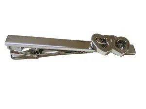 Double Heart Love Wedding Square Tie Clip