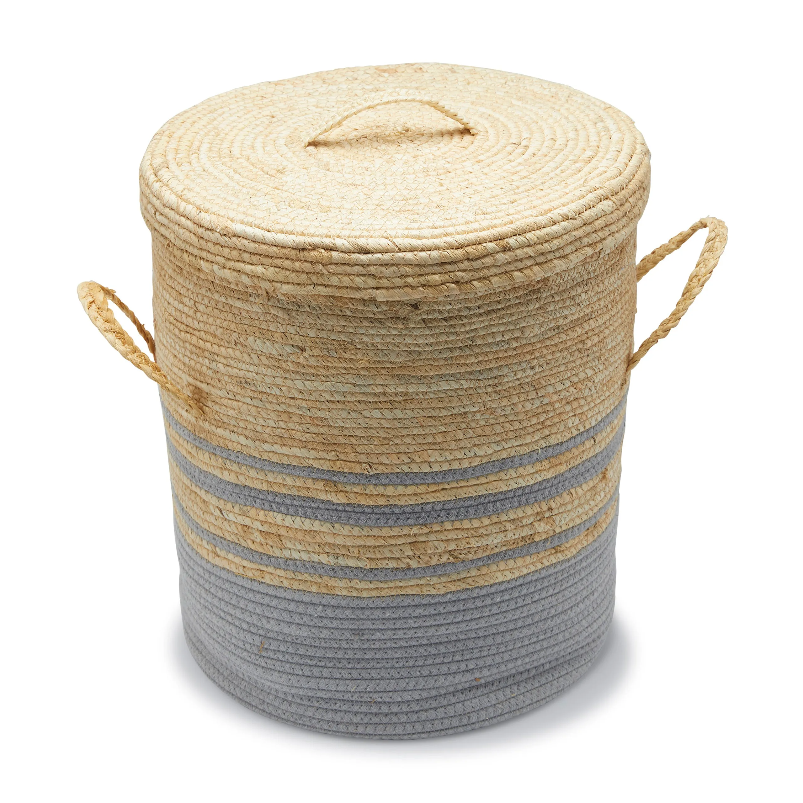 DWELL GREY WEAVE SEAGRASS BASKET SMALL (BEIGE/GREY)