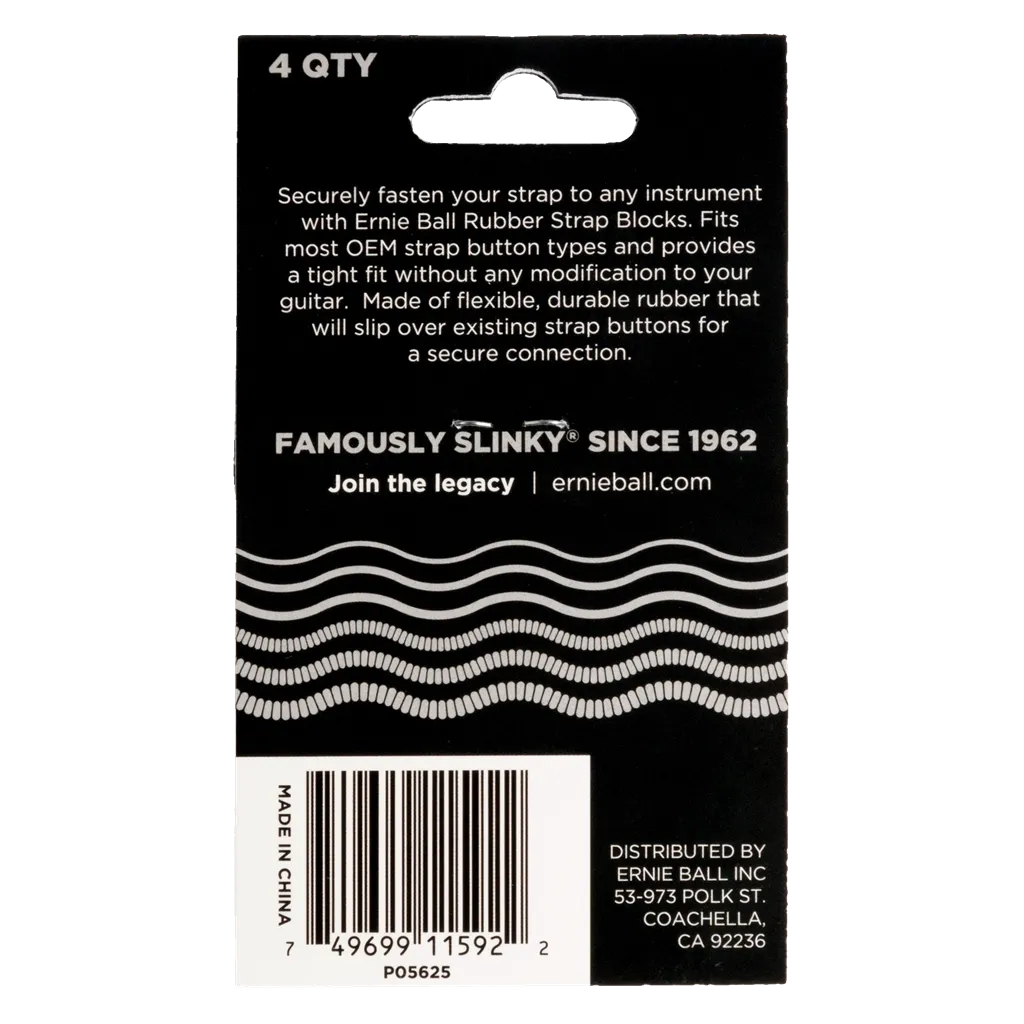 Ernie Ball Strap Blocks Locks | Rubber - Grey